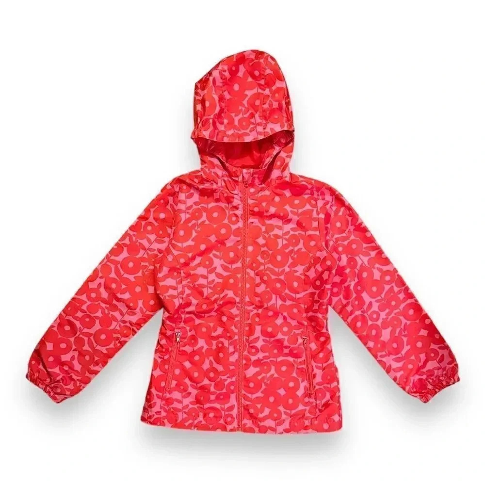 Lands’ End | Girls’ Hooded Rain Jacket (L/14) 🌺 🌧️